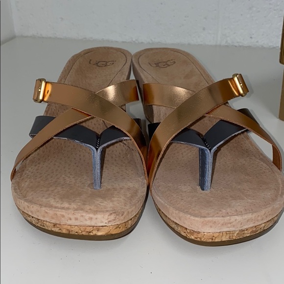 NIB AUTH UGG ADALIE MULE SANDAL ROSE GOLD PEWTER - Picture 4 of 7